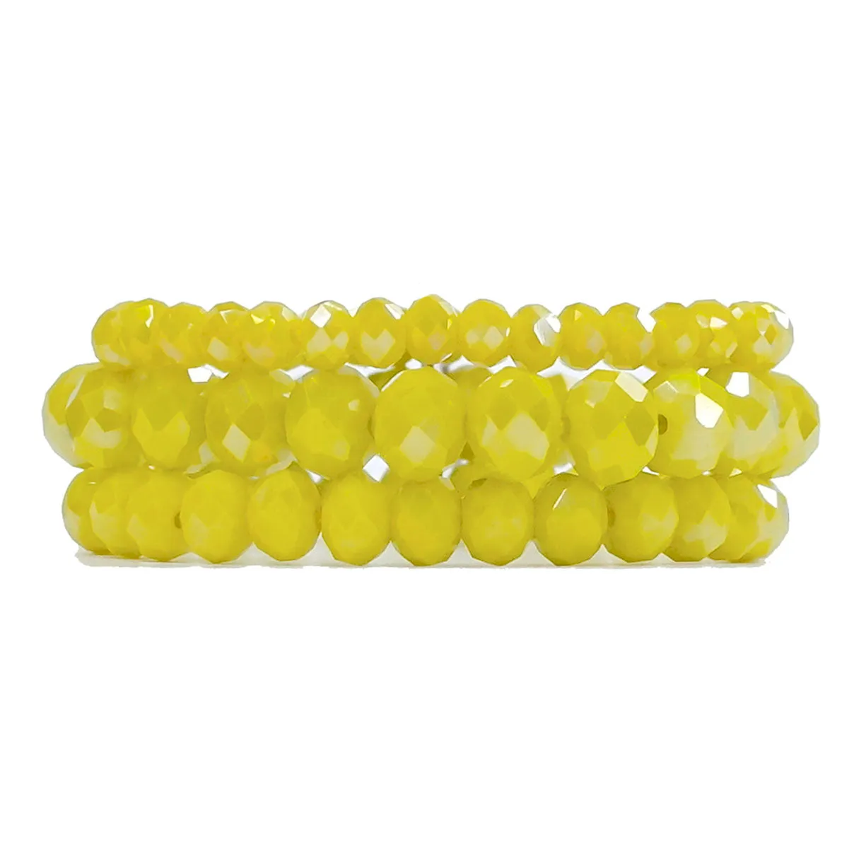 * Yellow Crystal Stretch Bracelets - 3 piece set