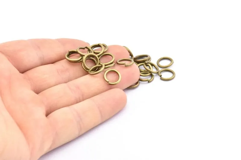 10mm Jump Ring, 50 Antique Brass Jump Rings (10x1.5mm) A0983