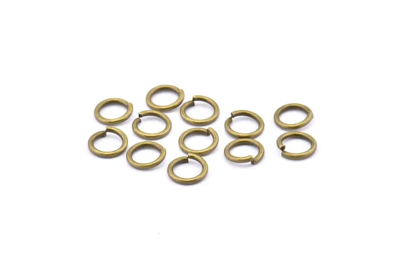 10mm Jump Ring, 50 Antique Brass Jump Rings (10x1.5mm) A0983