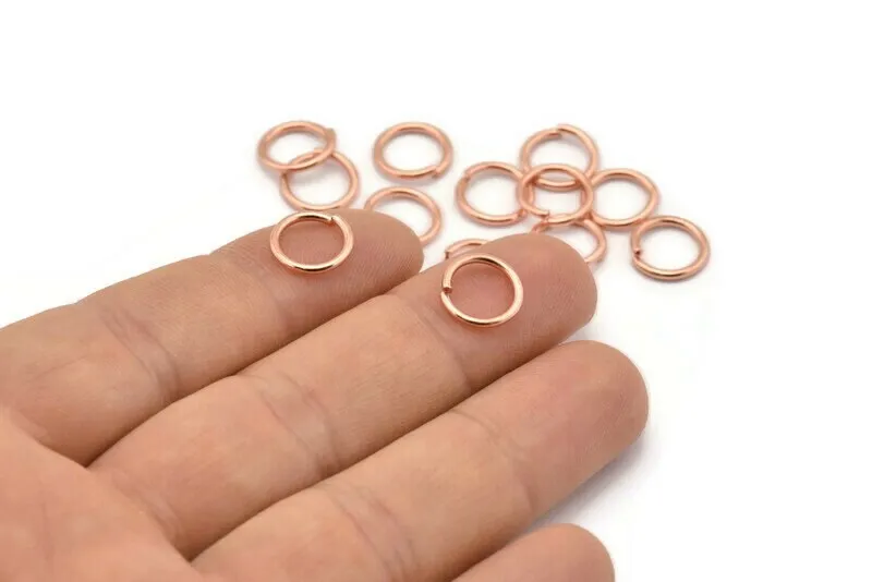 10mm Jump Ring, 50 Rose Gold Tone Brass Jump Rings (10x1.2mm) A1079