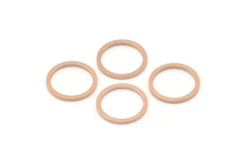 13mm Rose Gold Ring, 12 Rose Gold Plated Circle Connectors, Rings (13x1x1mm) BS 1100 Q0186