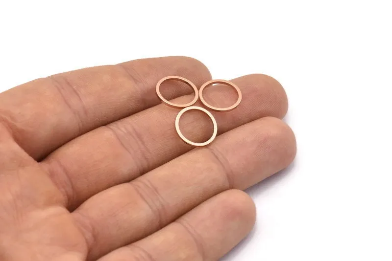 13mm Rose Gold Ring, 12 Rose Gold Plated Circle Connectors, Rings (13x1x1mm) BS 1100 Q0186