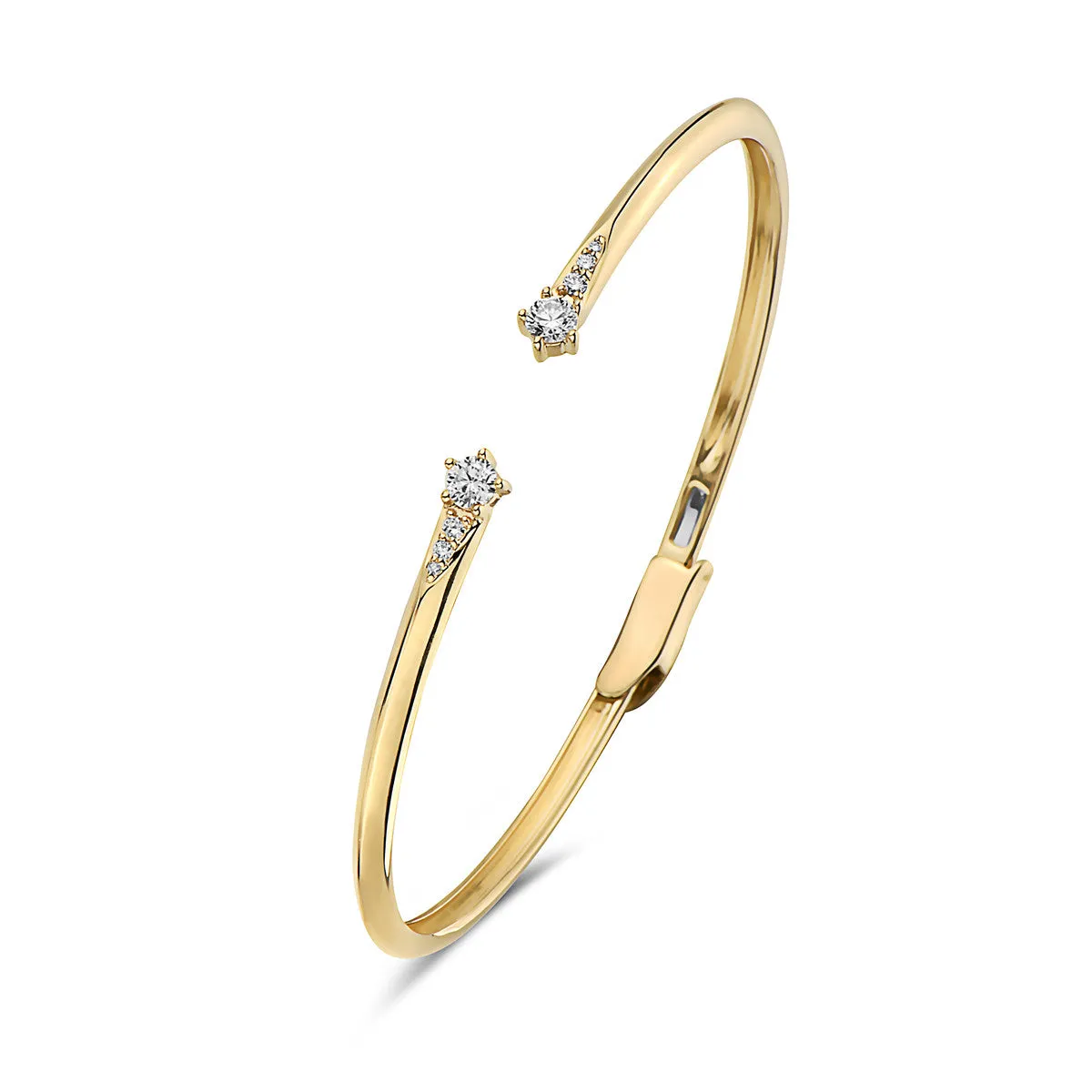 14k Diamond Bangle