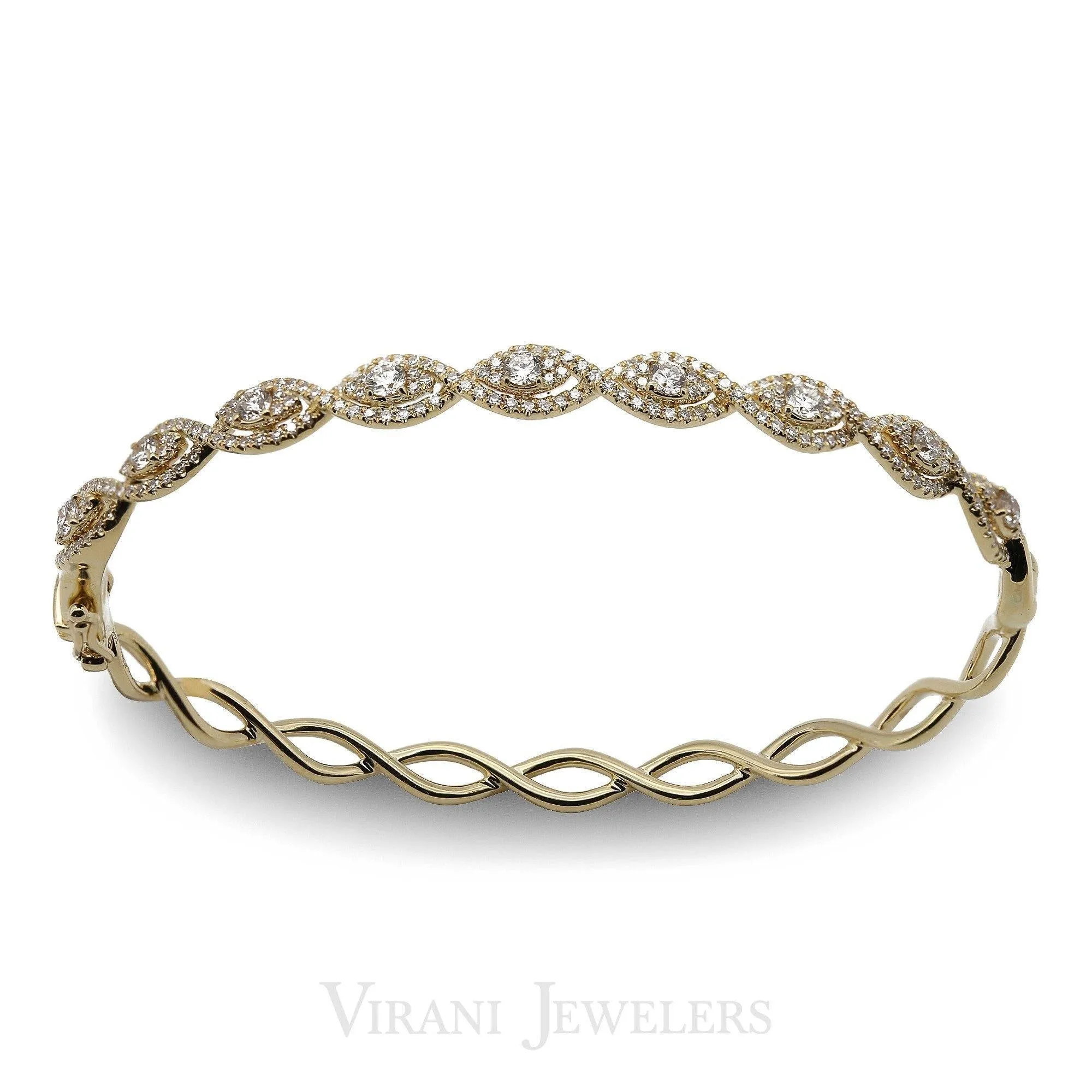 14k Gold Diamond Bangle