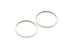 20mm Silver Rings - 12 Antique Silver Brass  Circle Connectors (20mm) BS 1094 H0005