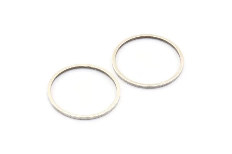 20mm Silver Rings - 12 Antique Silver Brass  Circle Connectors (20mm) BS 1094 H0005