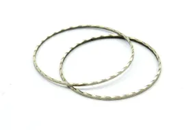 30mm Silver Ring, 15 Antique Silver Plated Brass Textured Circle Rings, Findings  (30mm) A0589 H1169