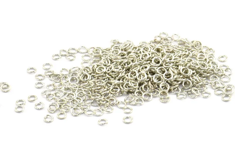 3.5 mm Jump Ring, 250 Silver Tone Round Jump Rings (3.5x0.6mm) BS 2173