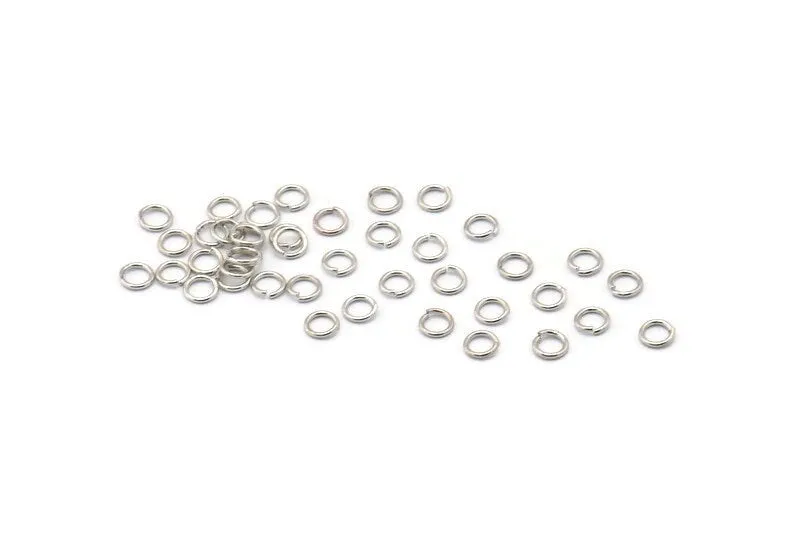 4 mm Jump Ring, 250 Silver Tone Round Jump Rings (4x0.6mm) BS 2172