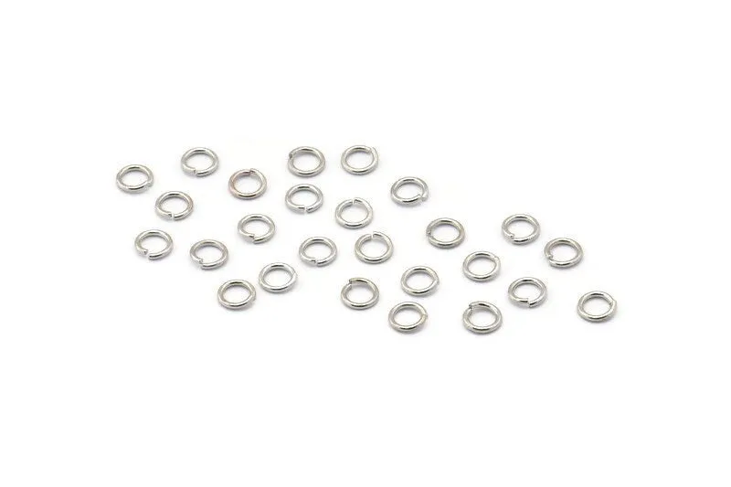 4 mm Jump Ring, 250 Silver Tone Round Jump Rings (4x0.6mm) BS 2172