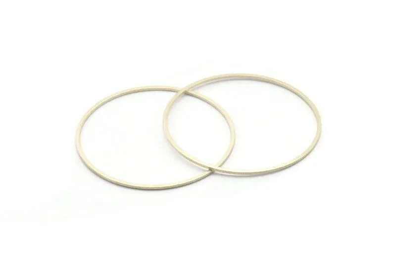 45mm Silver Rings - 12 Antique Silver Brass  Circle Connectors (45x1x1mm) BS 1084 H0013