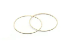 45mm Silver Rings - 12 Antique Silver Brass  Circle Connectors (45x1x1mm) BS 1084 H0013