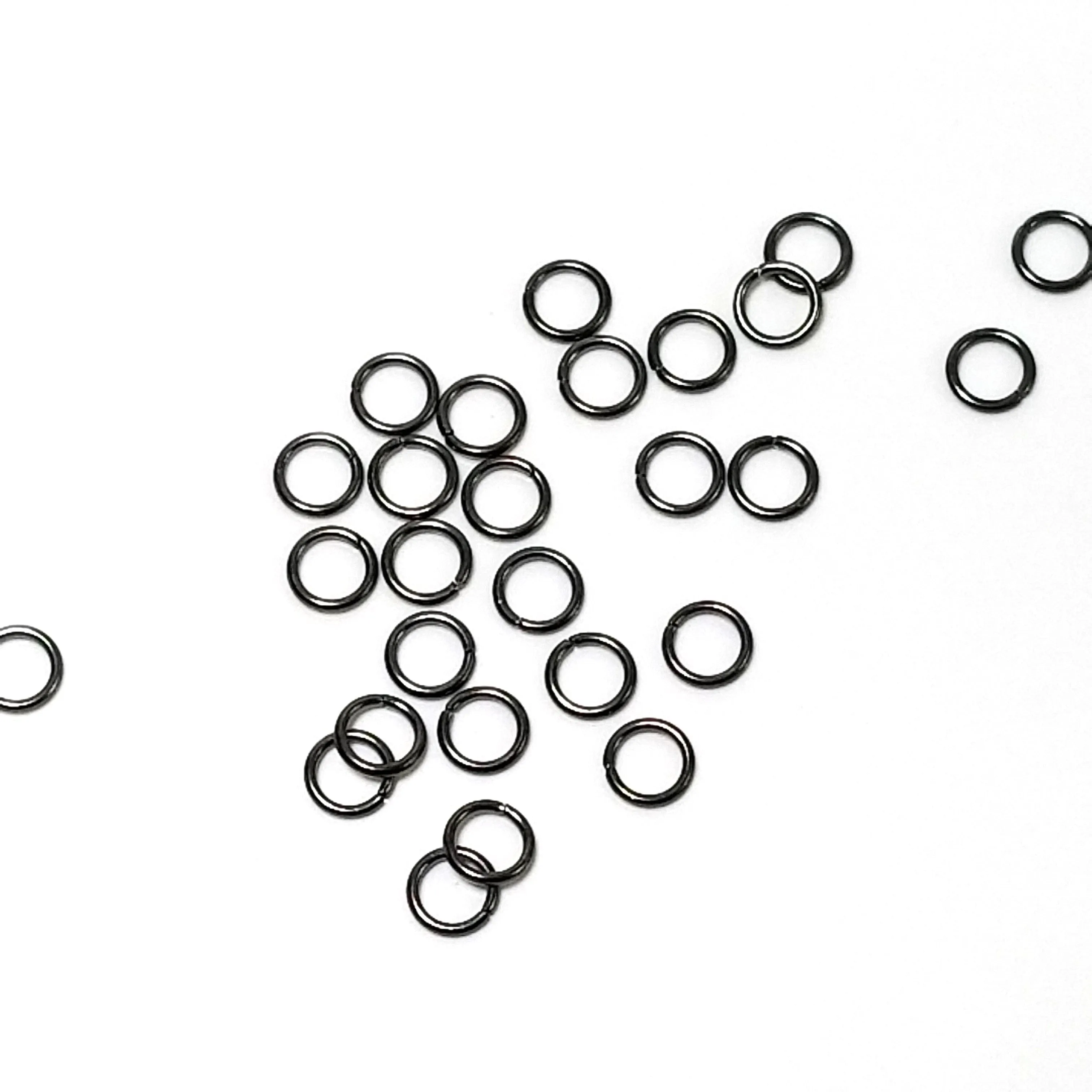 4mm Hematite / Black Stainless Jump Rings, 4x0.6mm, 2.8mm Inside Diameter, Closed Unsoldered, Lot Size 50 Pieces