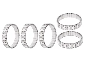 5 Elastic Stainless Steel Bracelets