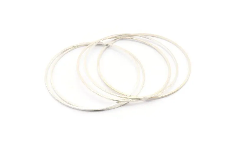 55mm Silver Rings - 12 Antique Silver Brass  Circle Connectors (55x0.80mm) Bs 1191 H0741