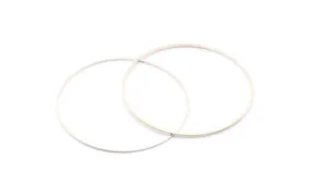 55mm Silver Rings - 12 Antique Silver Brass  Circle Connectors (55x0.80mm) Bs 1191 H0741