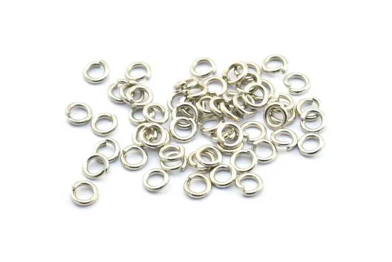 6mm Jump Ring - 200 Silver Brass Jump Rings Nickel Free (6x1.2mm) B0067