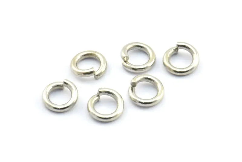 6mm Jump Ring - 200 Silver Brass Jump Rings Nickel Free (6x1.2mm) B0067