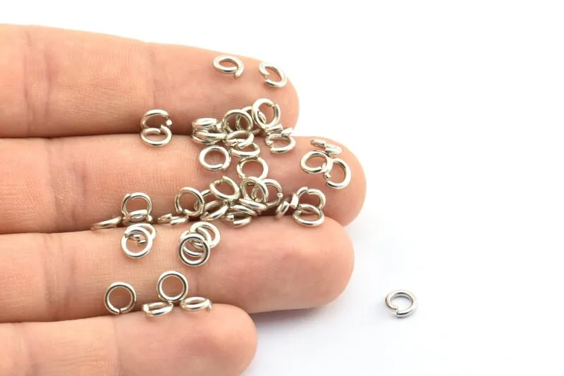 6mm Jump Ring - 200 Silver Brass Jump Rings Nickel Free (6x1.2mm) B0067