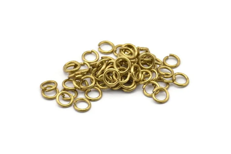 6mm Jump Ring - 500 Raw Brass Jump Rings (6x1mm)    A0357