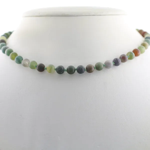 6mm Matte Stone Knotted Choker