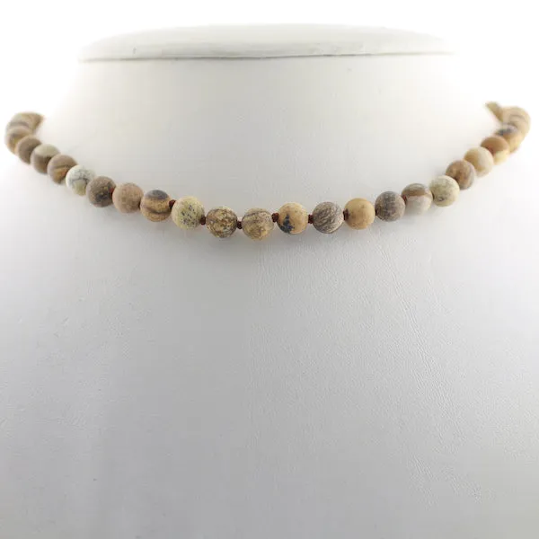 6mm Matte Stone Knotted Choker