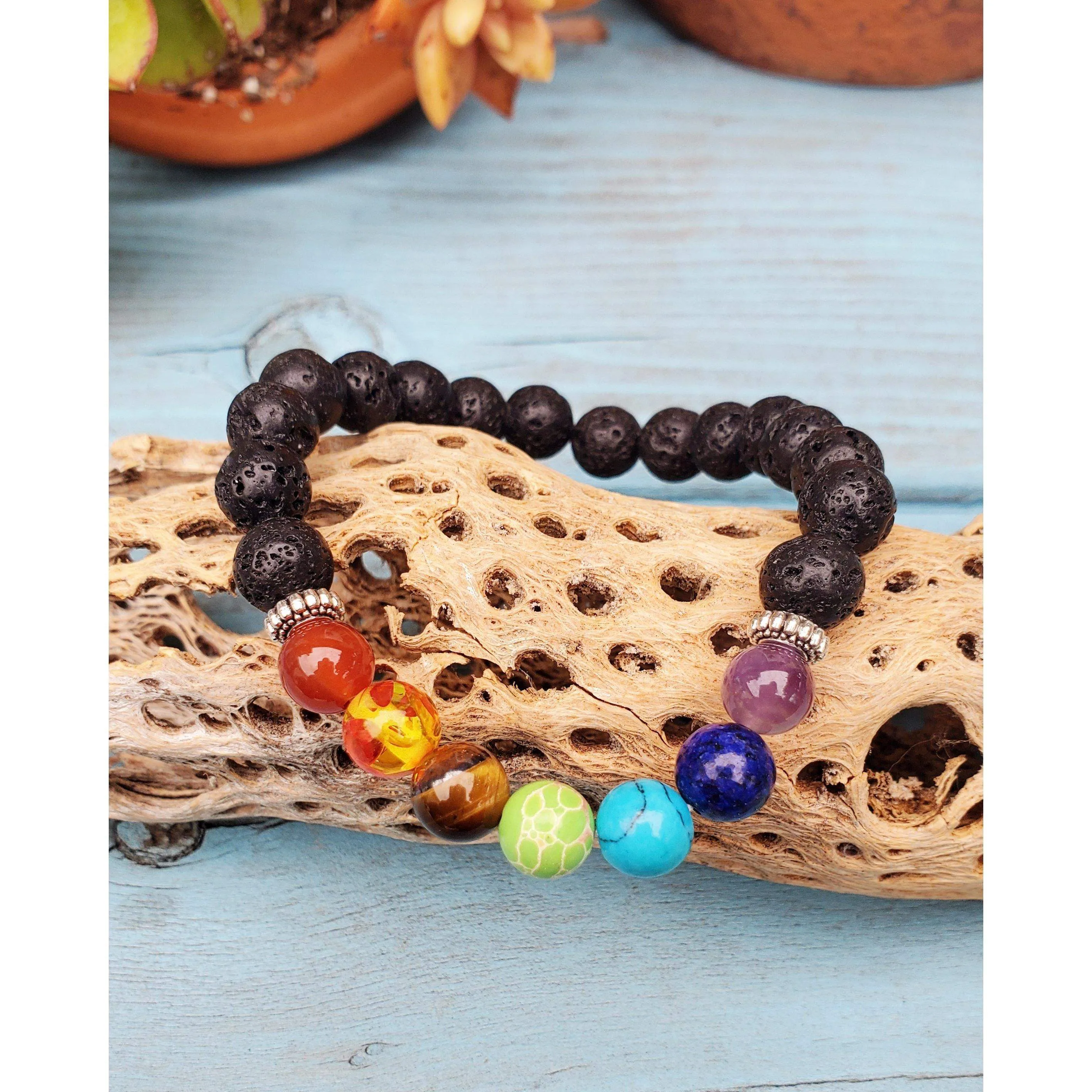 7 Rainbow Chakra Bracelet With 7 Gemstones