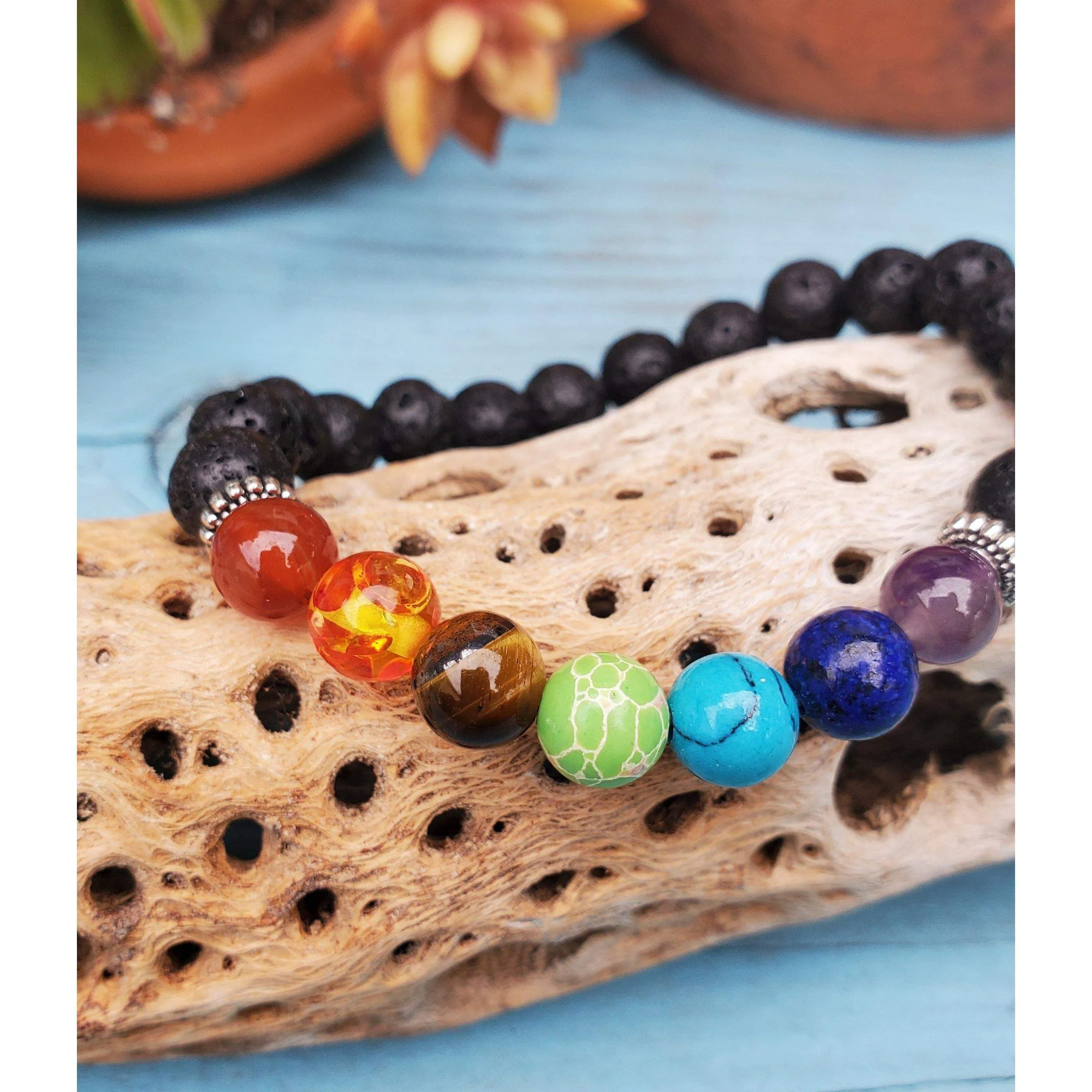 7 Rainbow Chakra Bracelet With 7 Gemstones