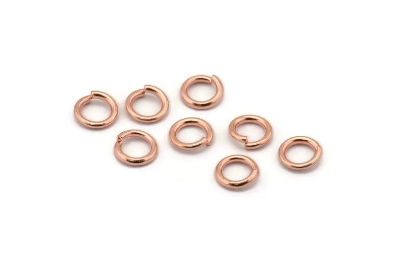 7mm Jump Ring, 100 Rose Gold Tone Brass Jump Rings (7x1.2mm) A1017