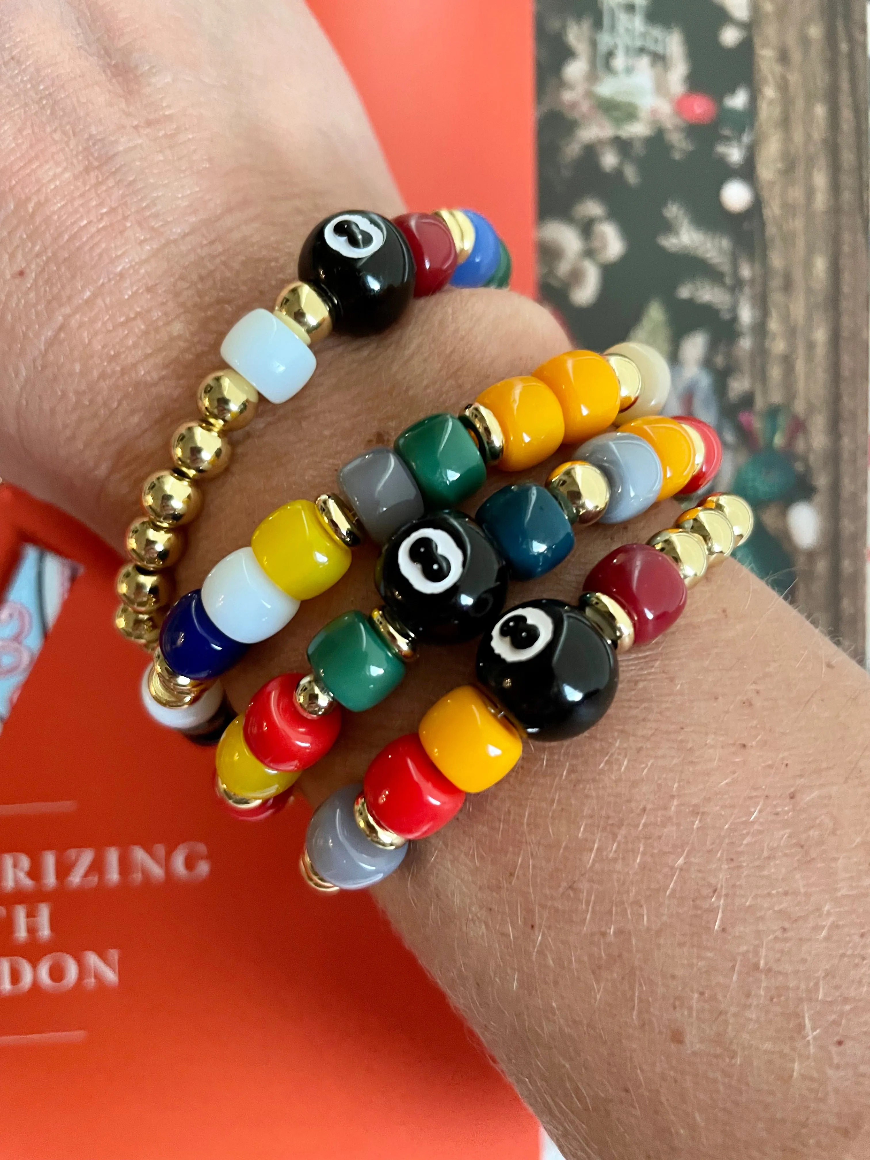 8 Ball colorful bracelets