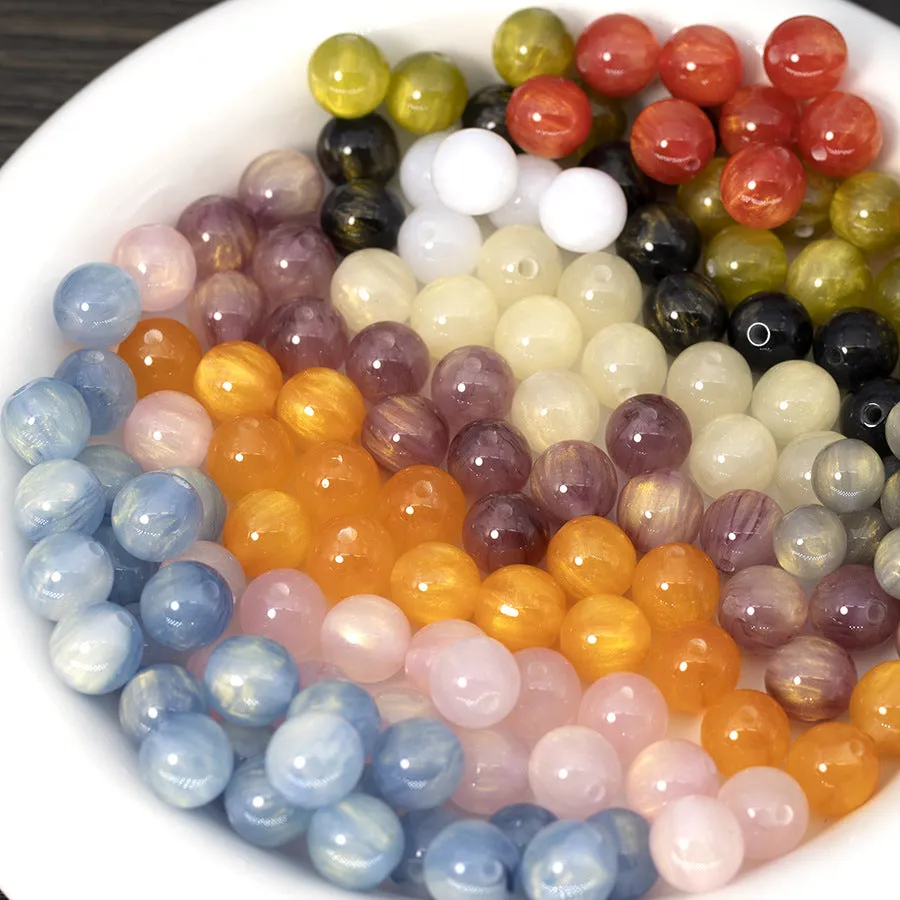 8/10/12mm Round Beads DIY Bracelets Necklace Accessories 50pcs