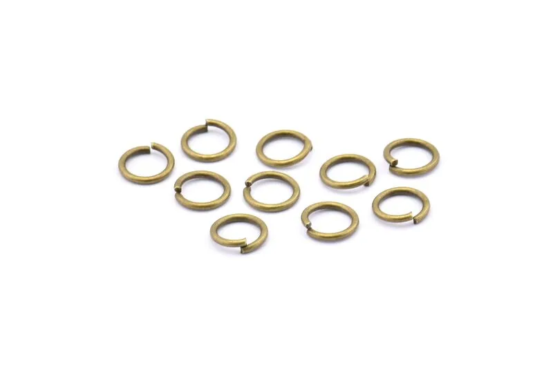 9mm Jump Ring, 100 Antique Brass Jump Rings (9x1.2mm) A1009