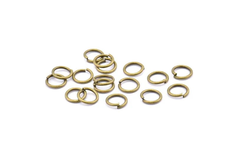 9mm Jump Ring, 100 Antique Brass Jump Rings (9x1.2mm) A1009