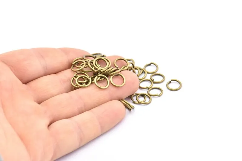 9mm Jump Ring, 100 Antique Brass Jump Rings (9x1.2mm) A1009