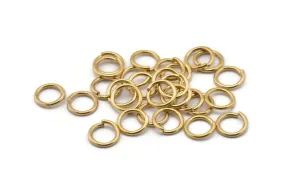 9mm Jump Ring - 100 Raw Brass Round Jump Rings (9x1.2mm) A0370