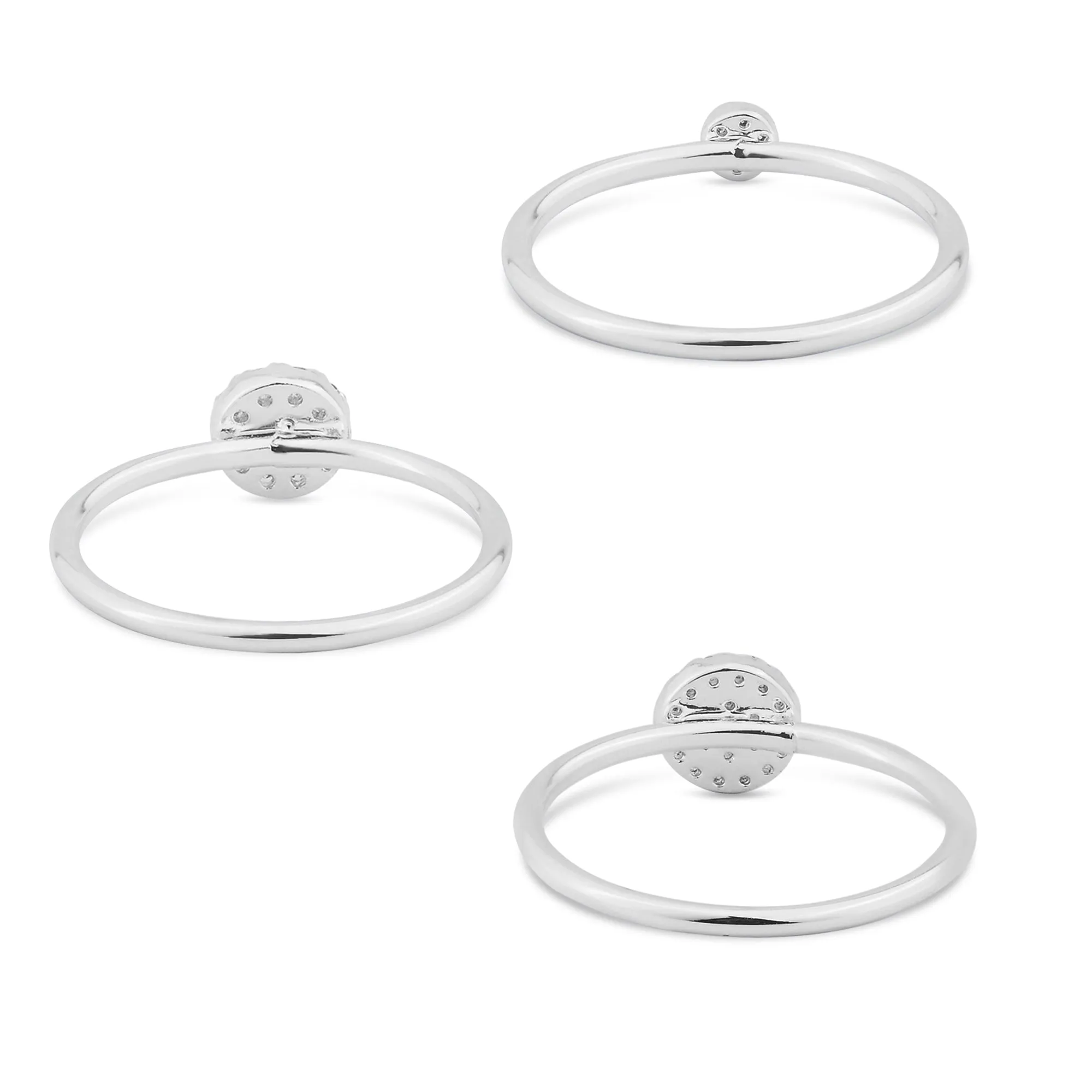 Accessorize London Women's Silver-Plated Cubic Zirconia Rings Silver Pack Of Three-Small