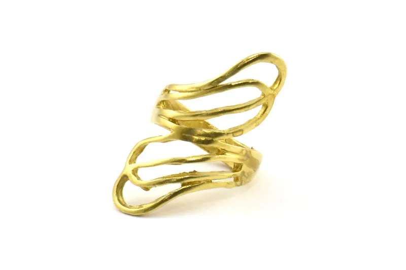 Adjustable Wing Ring, 4 Raw Brass Adjustable Wing Rings BS 1854