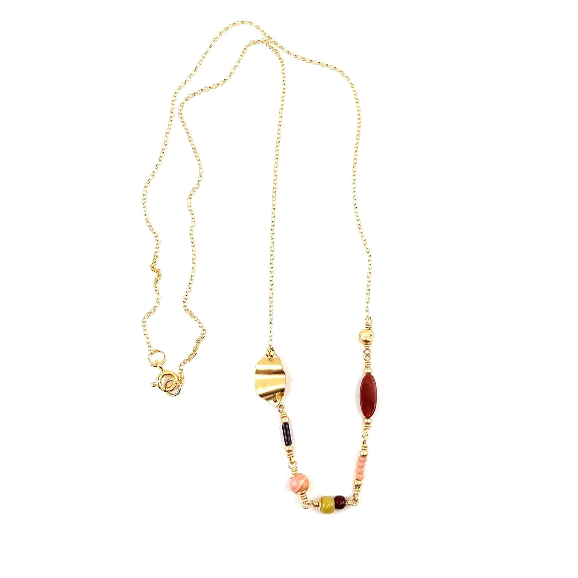 Alva Pink 14K Goldfilled Necklace w. Gemstones