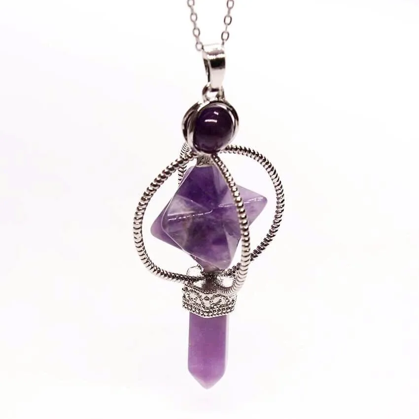 Amethyst Sceptre Pendulum Pendant