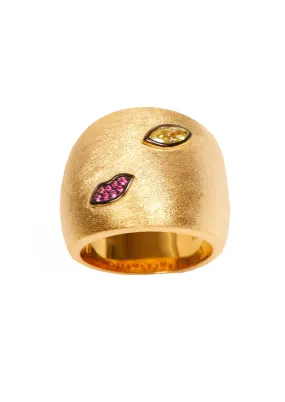 AMMANII Good Intentions Ring with Gemstones in Vermeil Gold