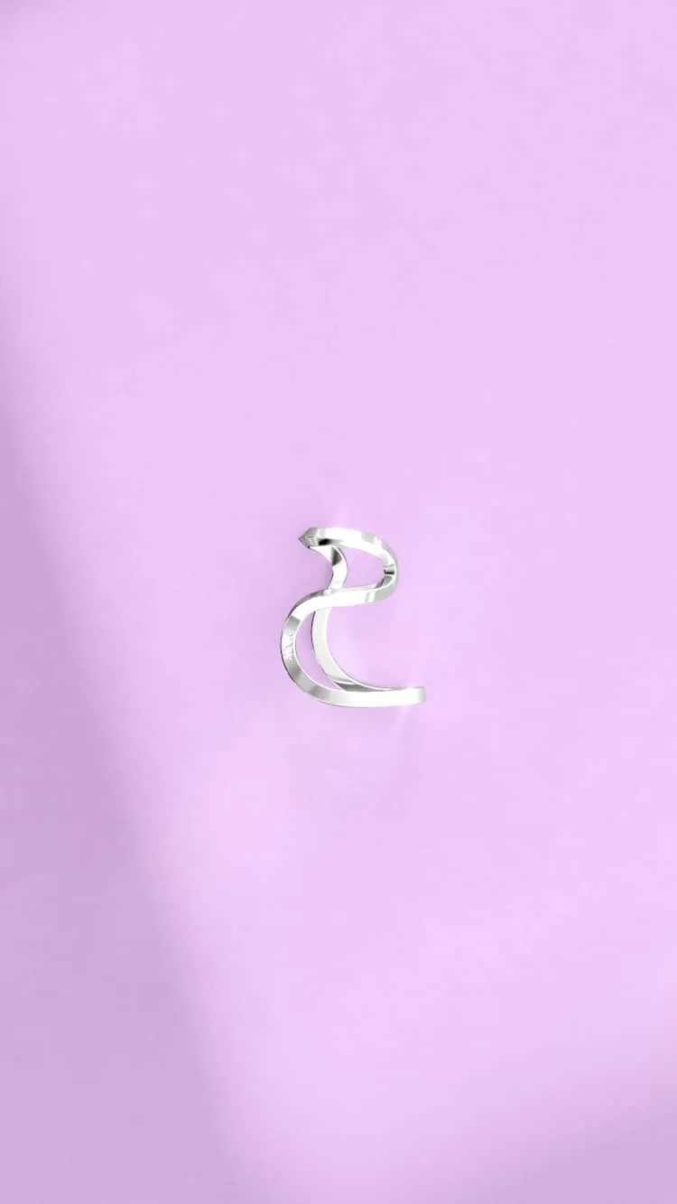 Asymmetric silver ear-cuff