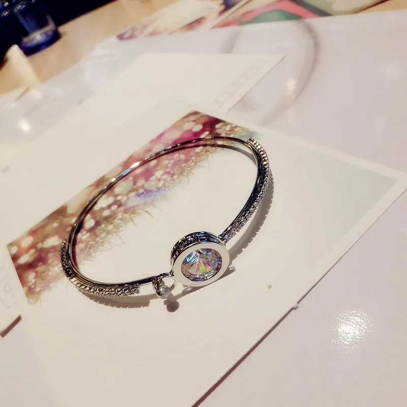 Beveled Crystal Bangle Bracelet