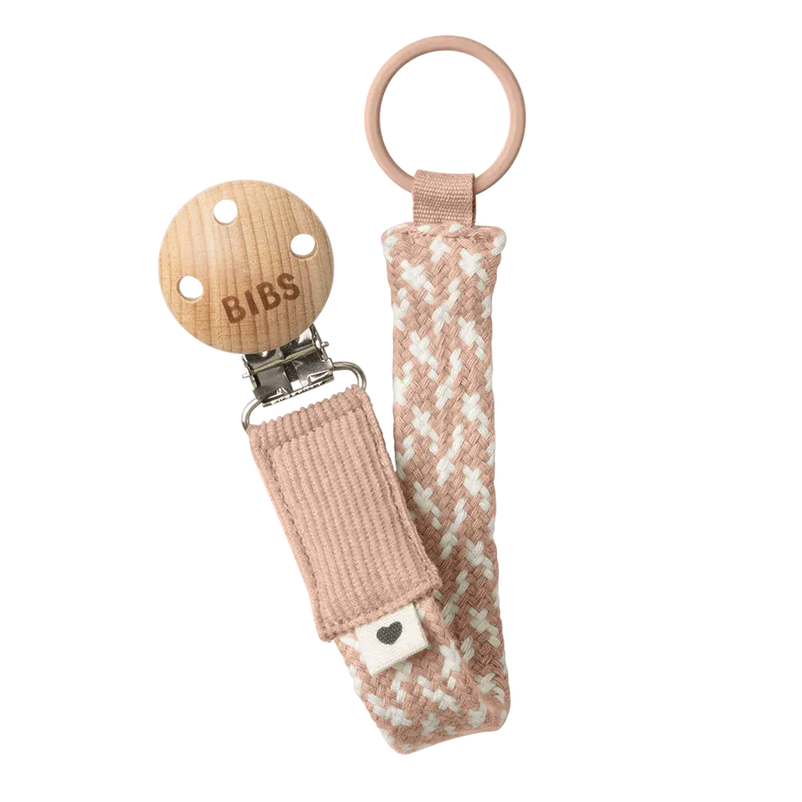 Bibs Pacifier Clip - Blush/Ivory