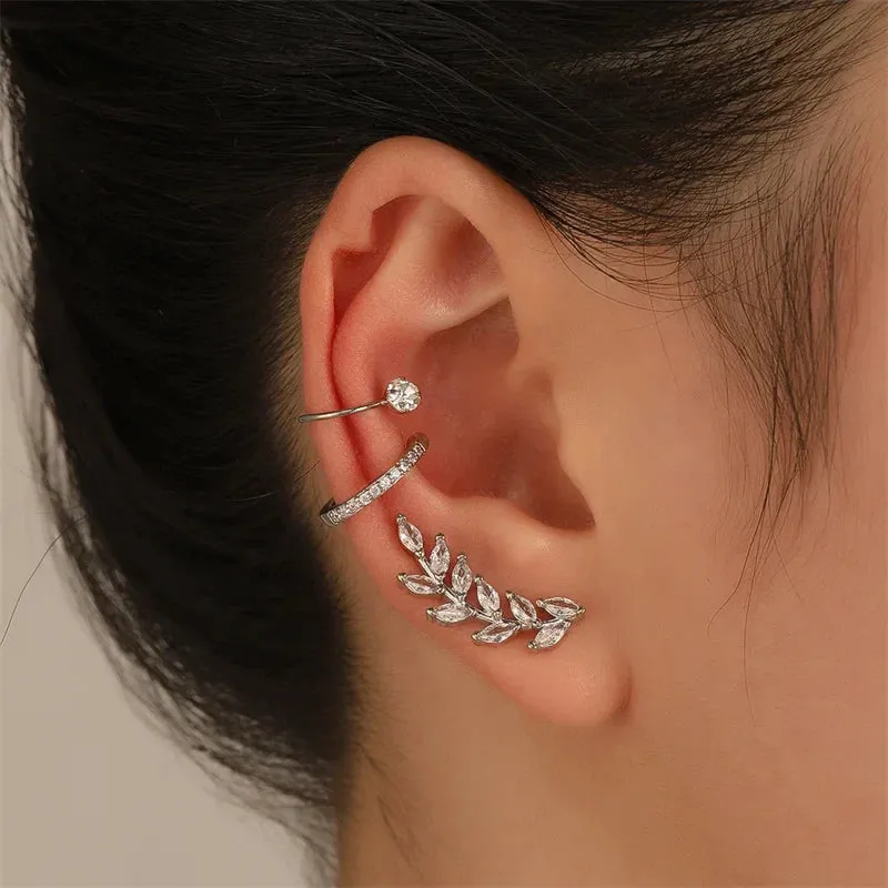 Bohemian Crystal Rhinestone Ear Wrap Women Trendy Bijoux Jewelry Earring