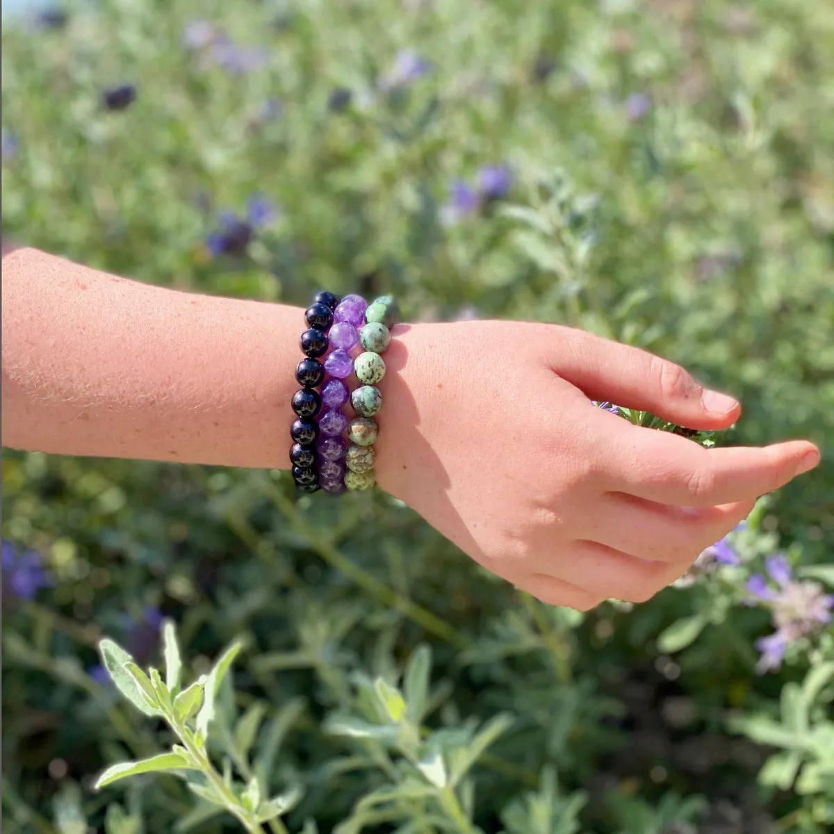 Bracelets to Avoid Bad Dreams -  Amethyst, Turquoise, Onyx