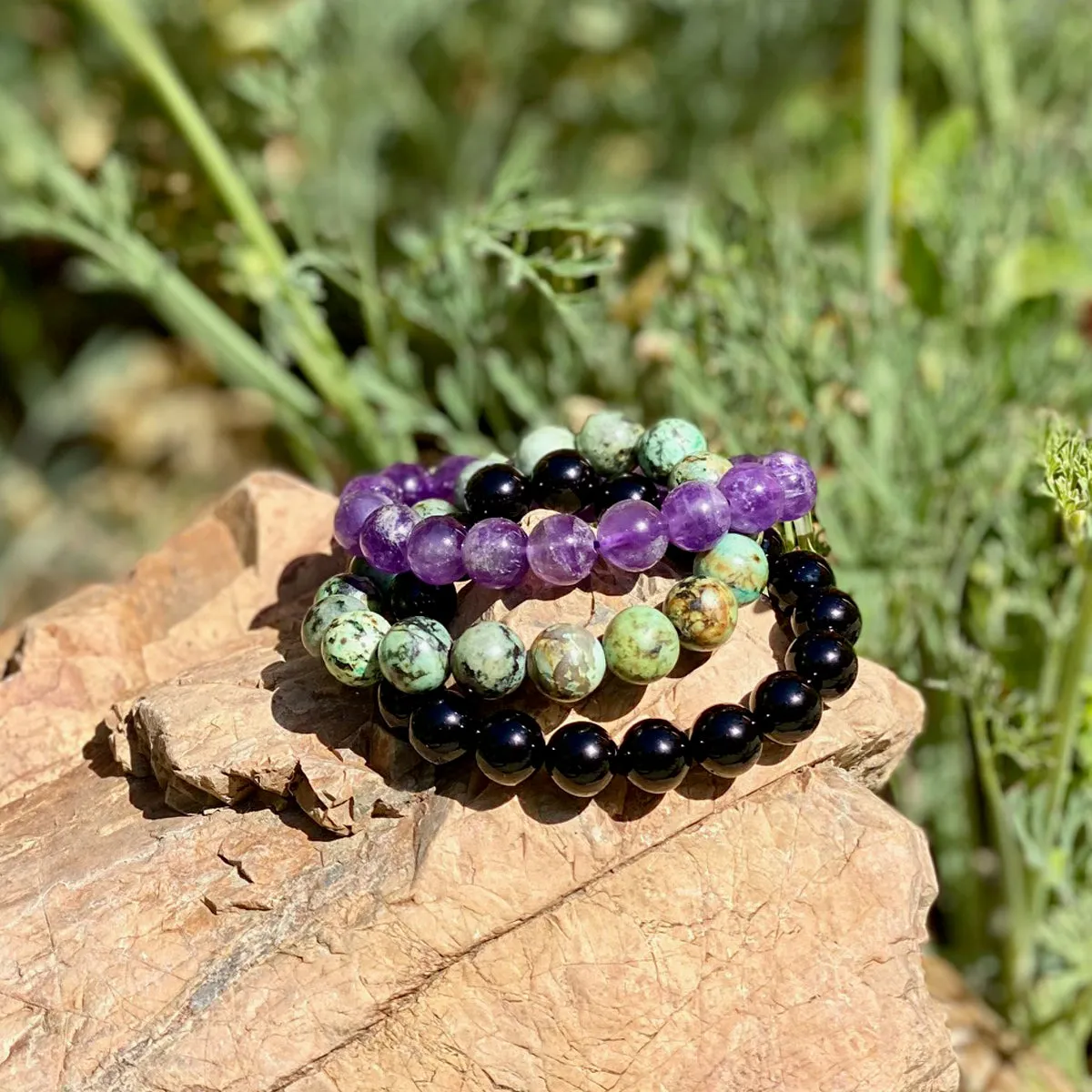 Bracelets to Avoid Bad Dreams -  Amethyst, Turquoise, Onyx