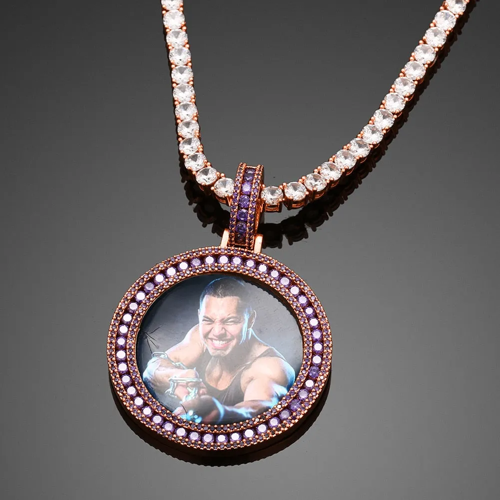 Brand New Solid Pendant Custom Photo Medallion Necklace