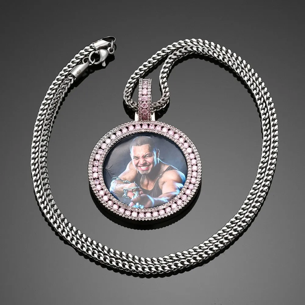 Brand New Solid Pendant Custom Photo Medallion Necklace