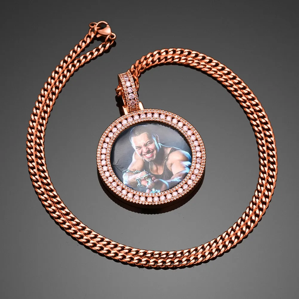 Brand New Solid Pendant Custom Photo Medallion Necklace