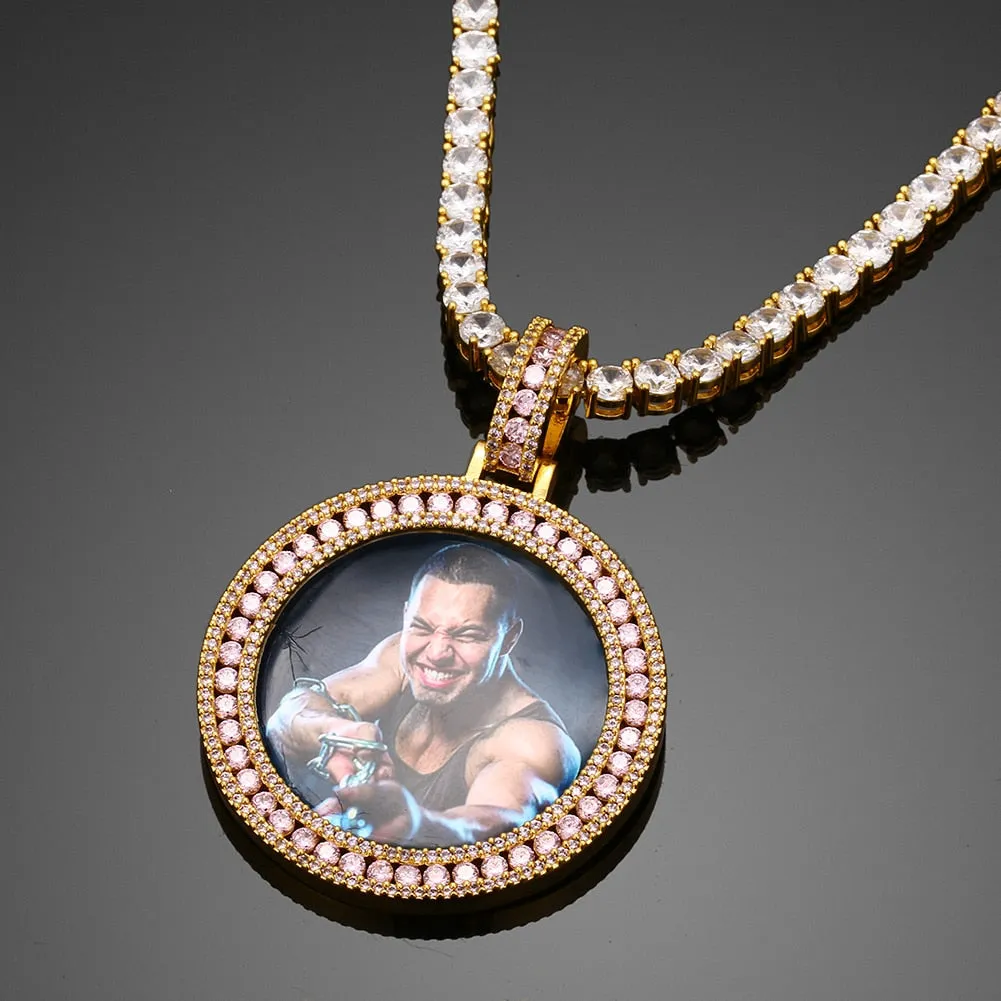 Brand New Solid Pendant Custom Photo Medallion Necklace